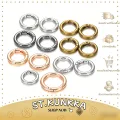 St.kunkka 5Pcs 18-25mm ห่วงกลมแแบบสปริง หัวเข็มขัดพวงกุญแจโลหะผสมสังกะสีสําหรับท