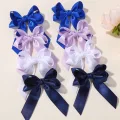 2 ชิ้น/ล็อตคราบ Bowknot กิ๊บติดผมสําหรับสาวสีทึบริบบิ้น Bows Hairpins Hairgripe 