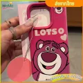 กรณีมือถือไอโฟน 13 11 เคสสีชมพูหมีน่ารักสตรอเบอร์รี่ กรณีโทรศัพท์นุ่ม case for i