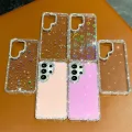 กระพริบเพชร Love S26ULTRA เคสโทรศัพท์ S25U โปร่งใสกันกระแทก S24U เลเซอร์ Star S2