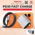 TRANYOO【TIS】 US13 เครื่องชาร์จเร็วแบบพอร์ตคู่ USB + Type-C เครื่องชาร์จโทรศัพท์ม