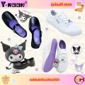 Kuromi  Yroon รองเท้านักเรียน รองเท้าผ้าใบ ลายคุโรมิ ผ้าใบพื้นม่วง เบอร์ 33-42 พ