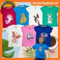 เสื้อยืดแขนสั้นเด็ก (3 ตัว) (คละสีคละลาย) คอกลม ผ้าคอตตอน S-XL เด็กช-ญ.ใส่ได้ ขอ