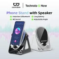 GOOJODOQ ลำโพง ขาตั้งโทรศัพท์ Rgb ลำโพงบลูทูธ Bluetooth 5.3 ลำโพง 2.5 วัตต์ เวลา